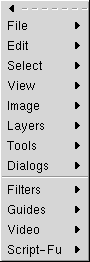 The Image Menu torn off
